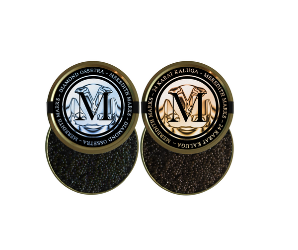 Premium duo set of Kaluga and Diamond Ossetra caviar in elegant tins.